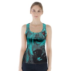 Angry Male Lion Predator Carnivore Racer Back Sports Top by Sudhe