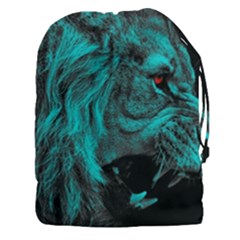 Angry Male Lion Predator Carnivore Drawstring Pouch (xxxl) by Sudhe