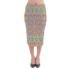 Pearl And Pearls And A Star Festive Velvet Midi Pencil Skirt by pepitasart