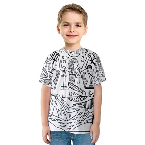 Egyptian Hieroglyphics History Seb Kids  Sport Mesh Tee by Pakrebo