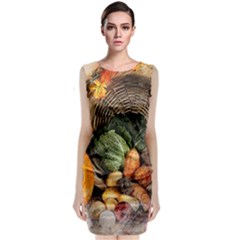 Pumpkin Vegetables Autumn Sleeveless Velvet Midi Dress by Pakrebo