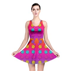 Roses In  Stunning Rainbows Reversible Skater Dress by pepitasart