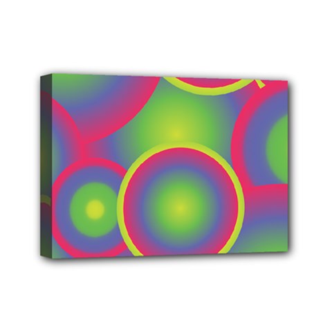 Background Colourful Circles Mini Canvas 7  X 5  (stretched)