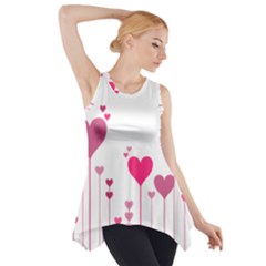 Heart Rosa Love Valentine Pink Side Drop Tank Tunic by HermanTelo