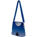 Moon Sky Blue Hand Arm Night Zipper Messenger Bag View2