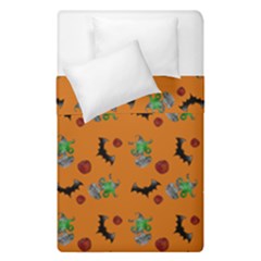 Halloween Witch Pattern Orange Duvet Cover Double Side (single Size) by snowwhitegirl