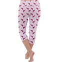 Pink Parrot Pattern Capri Yoga Leggings View4