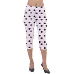 Pink Eyes Lightweight Velour Capri Leggings  by snowwhitegirl