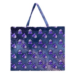 Kawaii Space Rocket Pattern Zipper Large Tote Bag by snowwhitegirl