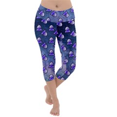 Kawaii Space Rocket Pattern Lightweight Velour Capri Yoga Leggings by snowwhitegirl