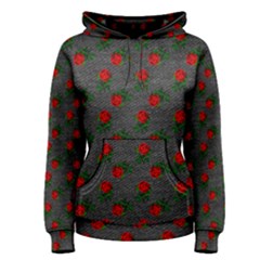 Black Denim And Roses Women s Pullover Hoodie by snowwhitegirl