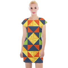 Background Geometric Color Plaid Cap Sleeve Bodycon Dress by Mariart