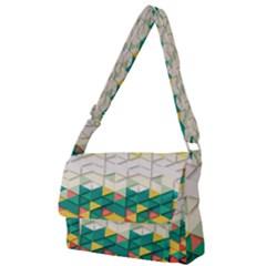 Background Triangle Full Print Messenger Bag by HermanTelo