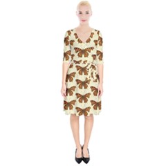 Butterflies Insects Pattern Wrap Up Cocktail Dress by HermanTelo