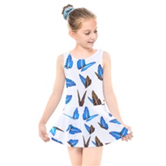 Butterfly Unique Background Kids  Skater Dress Swimsuit by HermanTelo