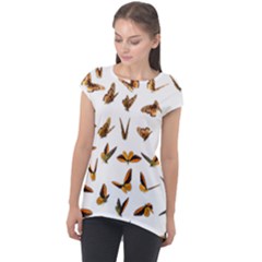 Butterflies Insect Swarm Cap Sleeve High Low Top by HermanTelo