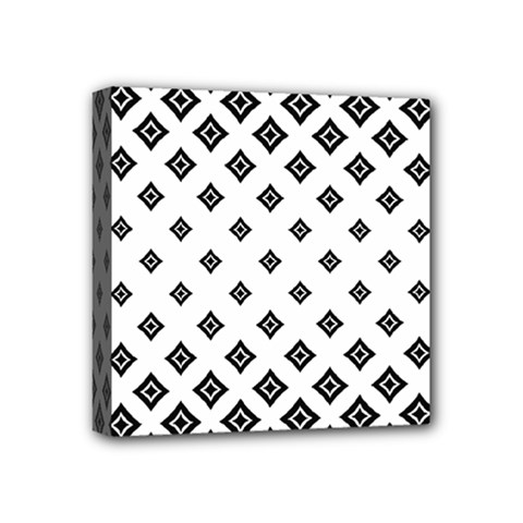 Concentric Plaid Mini Canvas 4  X 4  (stretched)