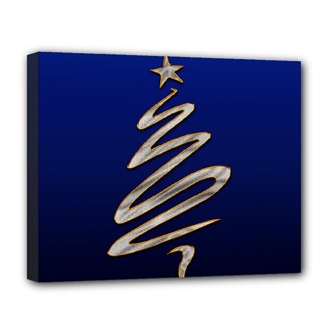 Christmas Tree Grey Blue Deluxe Canvas 20  X 16  (stretched) by HermanTelo