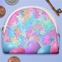 Eggs Happy Easter Rainbow Horseshoe Style Canvas Pouch by HermanTelo