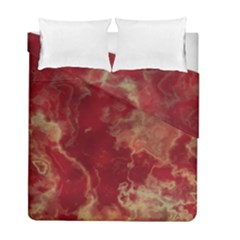 Marble Red Yellow Background Duvet Cover Double Side (full/ Double Size) by HermanTelo