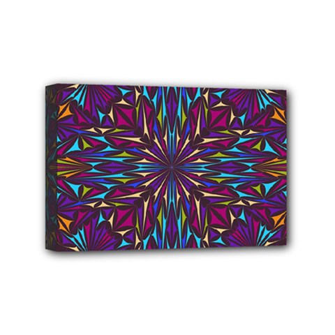 Kaleidoscope Triangle Curved Mini Canvas 6  X 4  (stretched) by HermanTelo