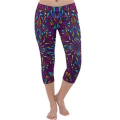 Kaleidoscope Triangle Curved Capri Yoga Leggings by HermanTelo