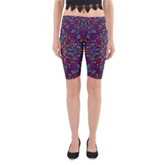 Kaleidoscope Triangle Curved Yoga Cropped Leggings by HermanTelo