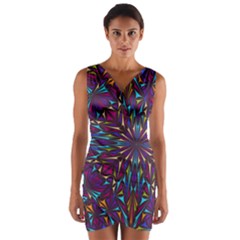 Kaleidoscope Triangle Curved Wrap Front Bodycon Dress by HermanTelo