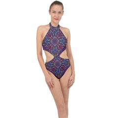 Kaleidoscope Triangle Curved Halter Side Cut Swimsuit by HermanTelo