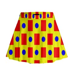 Pattern Circle Plaid Mini Flare Skirt by HermanTelo