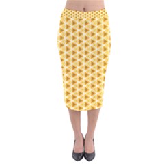 Pattern Halloween Pumpkin Color Velvet Midi Pencil Skirt by HermanTelo
