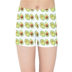 Pattern Avocado Green Fruit Kids  Sports Shorts by HermanTelo