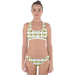 Pattern Avocado Green Fruit Cross Back Hipster Bikini Set by HermanTelo