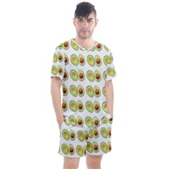 Pattern Avocado Green Fruit Men s Mesh Tee And Shorts Set