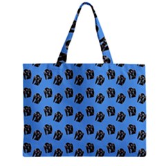 Girl Face Blue Zipper Mini Tote Bag by snowwhitegirl