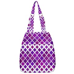 Pattern Square Purple Horizontal Center Zip Backpack by HermanTelo