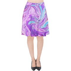 Pattern Texture Art Rainbow Velvet High Waist Skirt by HermanTelo