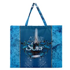 Sport, Surfboard With Water Drops Zipper Large Tote Bag by FantasyWorld7