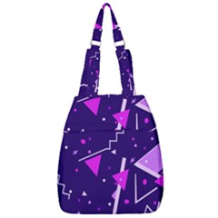 Purple Blue Geometric Pattern Center Zip Backpack by HermanTelo