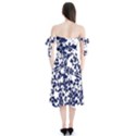 Navy & White Floral Design Shoulder Tie Bardot Midi Dress View2