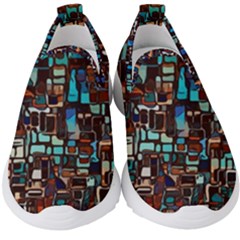 Stained Glass Mosaic Abstract Kids  Slip On Sneakers by Sapixe