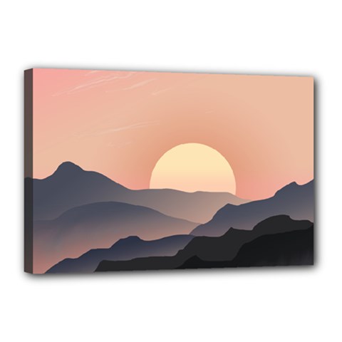 Sunset Sky Sun Graphics Canvas 18  X 12  (stretched)