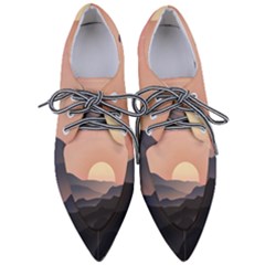 Sunset Sky Sun Graphics Pointed Oxford Shoes by HermanTelo