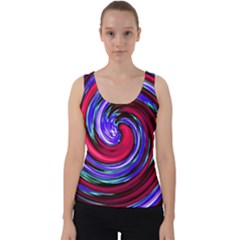 Swirl Vortex Motion Velvet Tank Top by HermanTelo