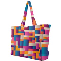 Abstract Geometry Blocks Simple Shoulder Bag by Bajindul