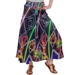 Dragon Lights Satin Palazzo Pants by Riverwoman