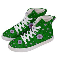 Stars Of Bleeding Hearts In Green Men s Hi-top Skate Sneakers by pepitasart