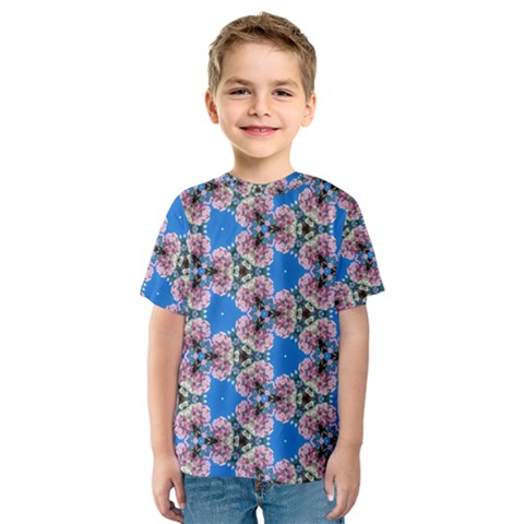 Pattern Sequence Motif Design Plan Floral Kids  Sport Mesh Tee by Pakrebo