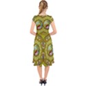 Mandala In Peace And Feathers Cap Sleeve Front Wrap Midi Dress View2