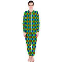 Check Pattern Red, Green, Blue Onepiece Jumpsuit (ladies)  by ChastityWhiteRose